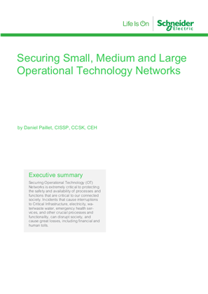 Securing operational technology networks against cyber security threats