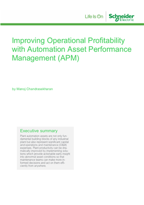 Improving Plant Productivity with Automation Asset Performance Management (APM)