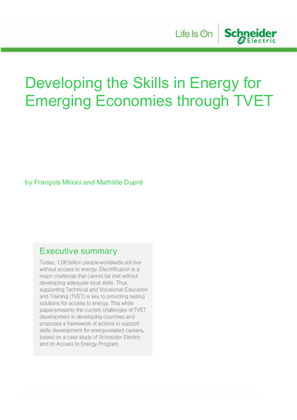 Developing the Skills in Energy for Emerging Economies through TVET