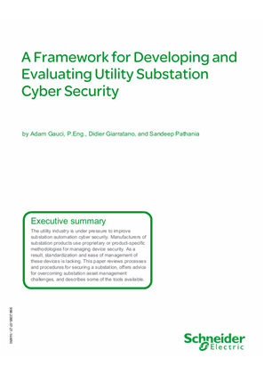 A Framework for Developing and Evaluating Utility Substation Cyber Security