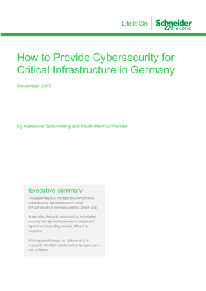 How to Provide Cybersecurity for Critical Infrastructure in Germany