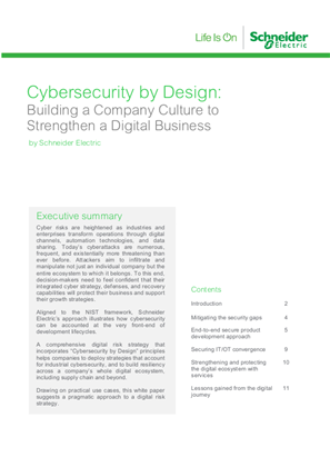 Cybersecurity by Design - Schneider Electric