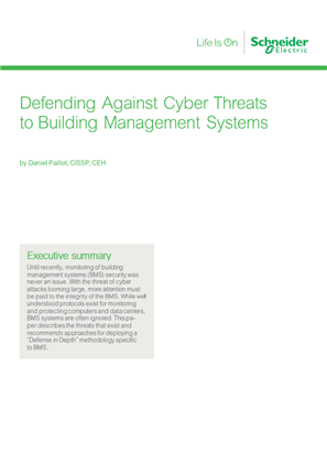 Defending Against Cyber Threats to Building Management Systems
