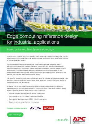 Industrial Edge Computing Reference Design Based on Lenovo ThinkSystem Technology