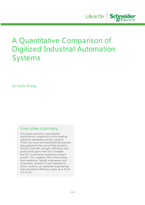 EcoStruxure Automation Expert - A Quantitative Comparison of Digitized Industrial Automation Systems 