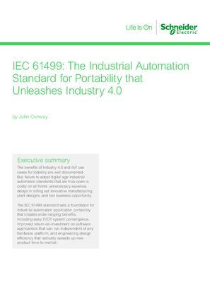 White Paper: IEC 61499: The Industrial Automation Standard for Portability that Unleashes Industry 4.0