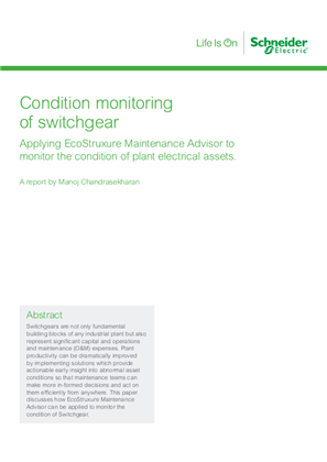 Condition monitoring of switchgear