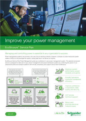 EcoStruxure™ Service Plan - Improve your power management