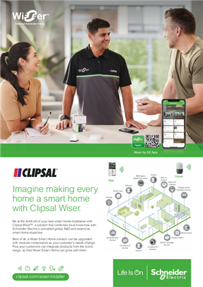 Clipsal, Wiser Australia, Electricians 2 page flyer, 998-22083363
