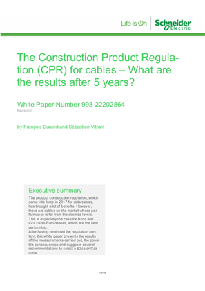 The Construction Product Regulation (CPR) for cables – What are the results after 5 years?