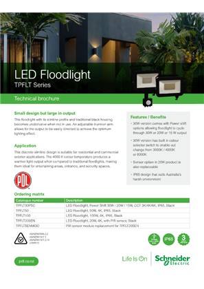 PDL, Floodlight Technical Catalogue - TPFLT series
