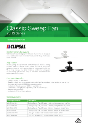 Classic sweep fans, technical brochure_998-23542594