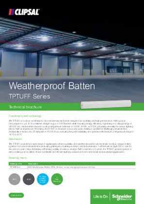 Clipsal Lighting Range, TPTUFF Toughnut Batten LMA Leaflet