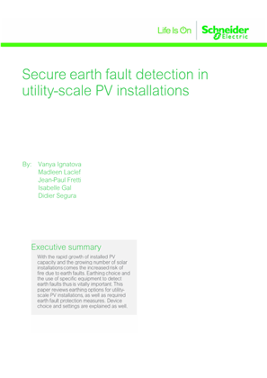 Secure earth fault detection in utility-scale PV installations