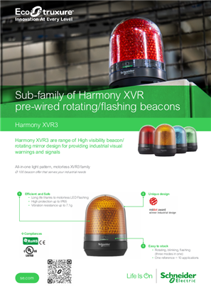 Document created to promote the Harmony XVR3 beacons.