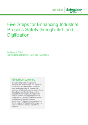 Five Steps for Enhancing Industrial Process Safety through IIoT and Digitization