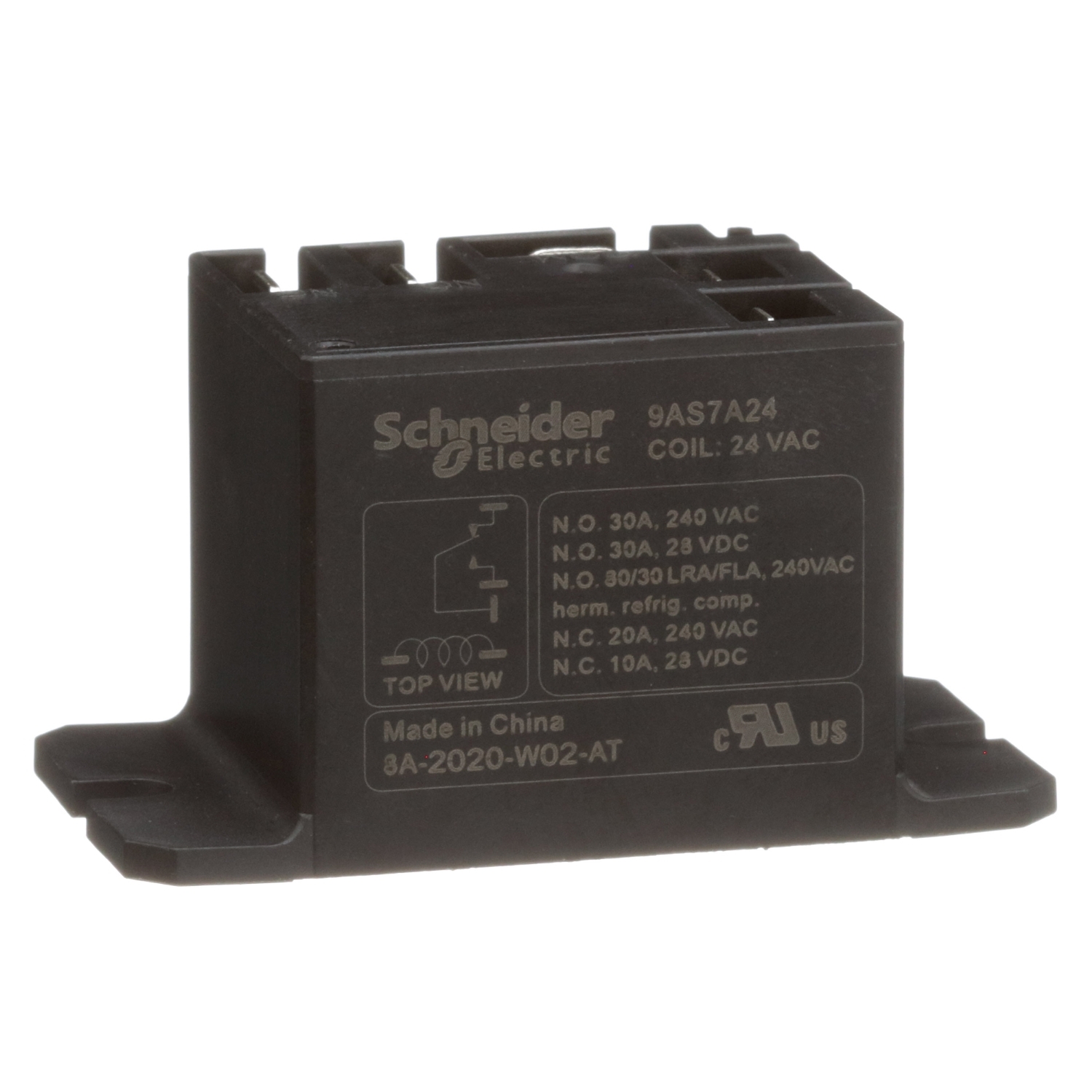 Power Relays, Harmony 9A, SPDT, 30A, flanged panel mount, sealed cover, 24V AC