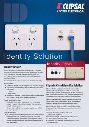 Clipsal’s Circuit Identity Solution - window ID labelling system - 14894