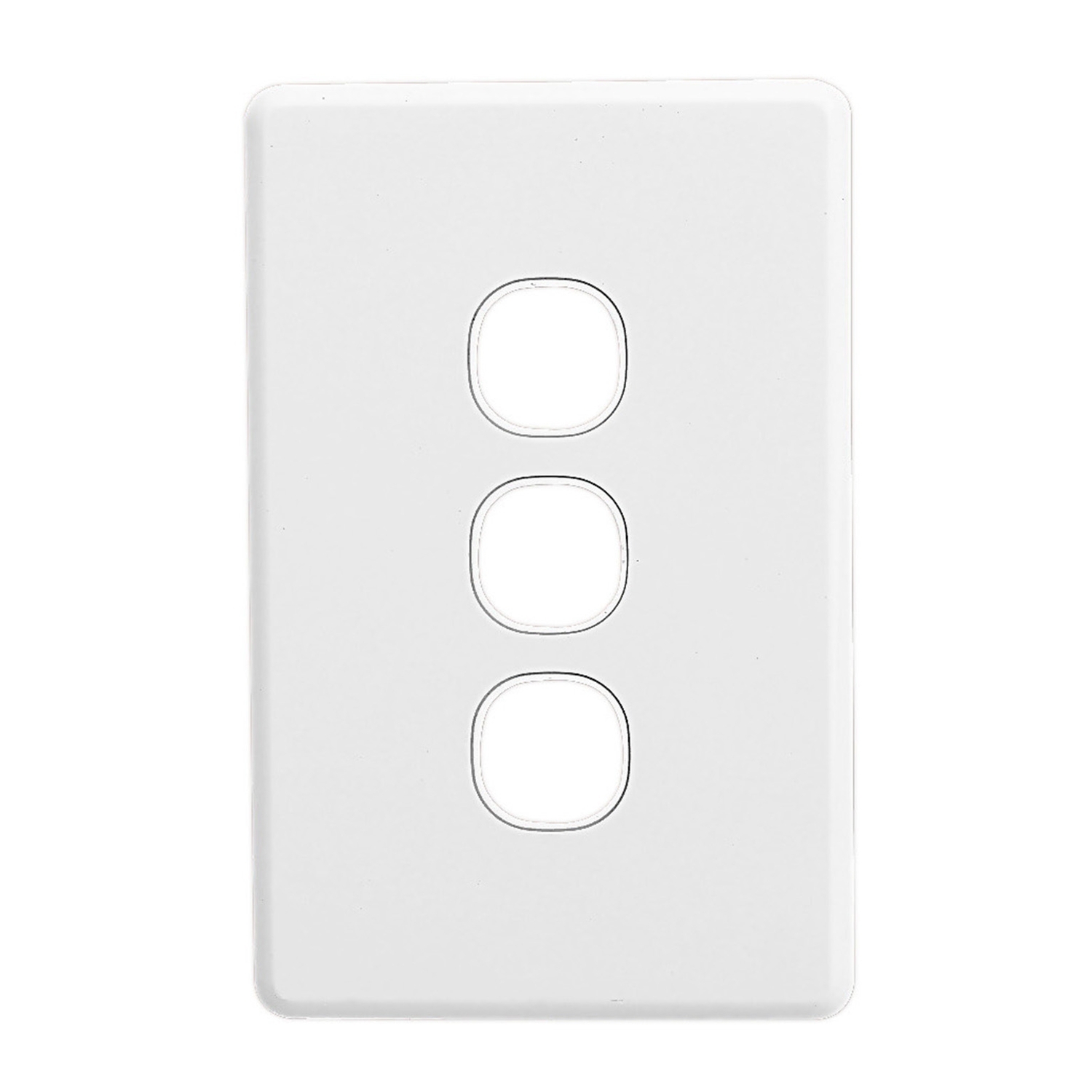 Switch Grid Plates and Covers Assembly, 3 Gang, Less Mechanism