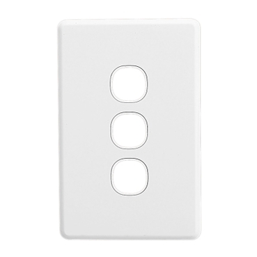 Clipsal C2000 Series Switch Grid Plate And Cover 3 Gang, Less Mechanism