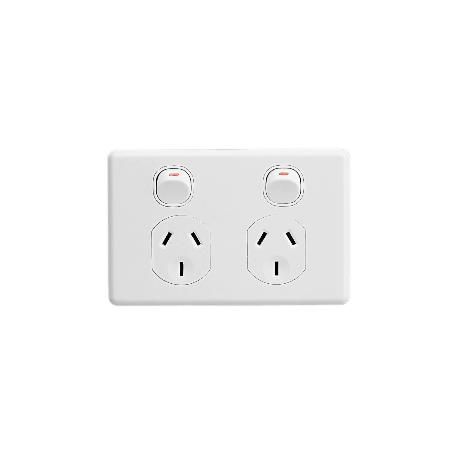 Socket Outlets Switch Double Horizontal, 250V, 10A