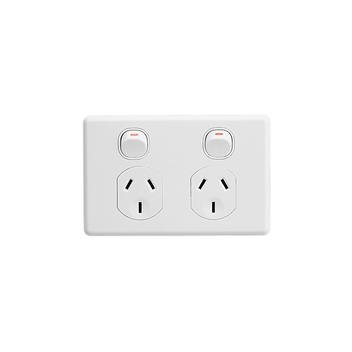 Socket Outlets Switch Double Horizontal, 250V, 10A, Double Pole