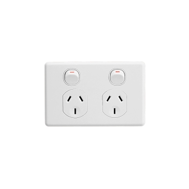 Clipsal C2000 Series Twin Switch Socket Outlet Classic, 250V, 10A