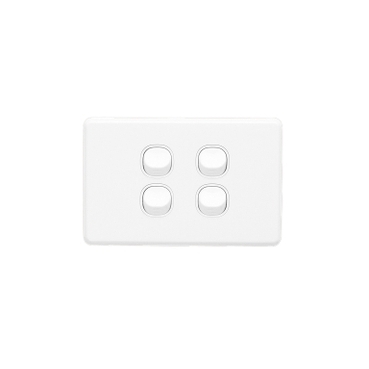 Classic C2000 Series, Flush Switch, 4 Gang, 250VAC, 10A, Standard, Horizontal