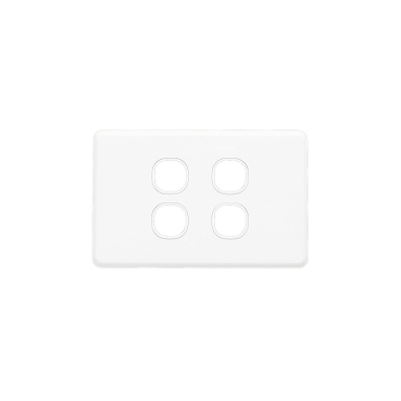 Classic C2000 Series, Switch Grid Plate And Cover 4 Gang, Less Mechanism