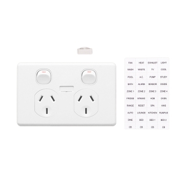 Classic C2000 Series, Twin Switch Socket Outlet, Classic, 250V, 10A, Circuit Identification