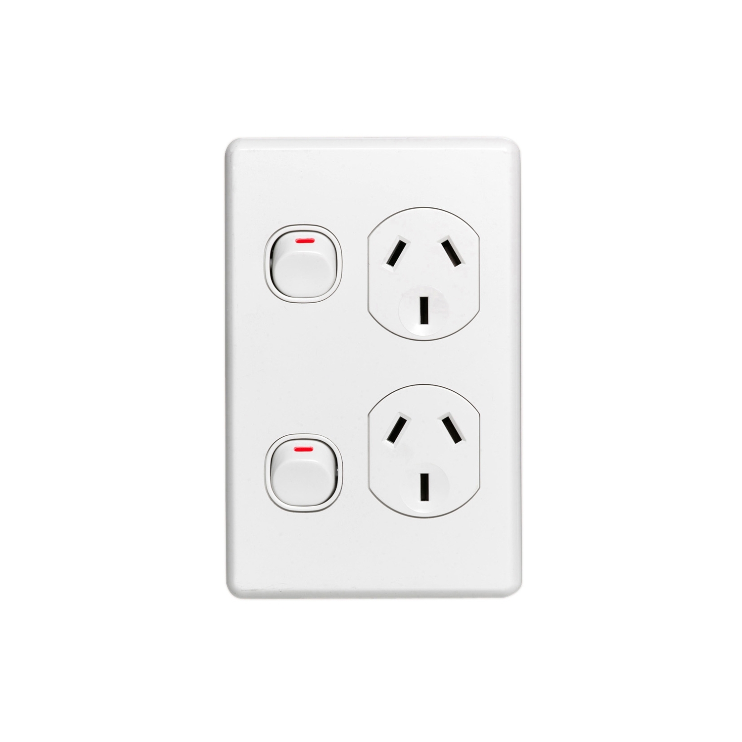 Socket Outlets Switch Double Vertical, 250V, 10A