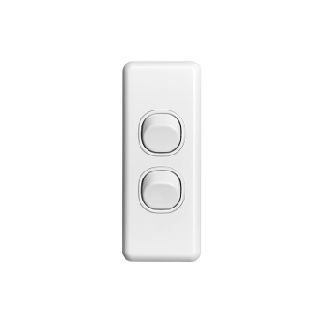 Clipsal C2000 Series Flush Switches Architrave Size, Switch 2 Gang 250V 10A