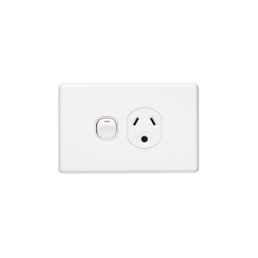 Clipsal C2000 Series Single Switch Socket Outlet Classic, 250V, 10A, Round Earth Pin