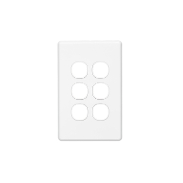 Classic C2000 Series, Switch Grid Plate And Cover, 6 Gang, Vertical