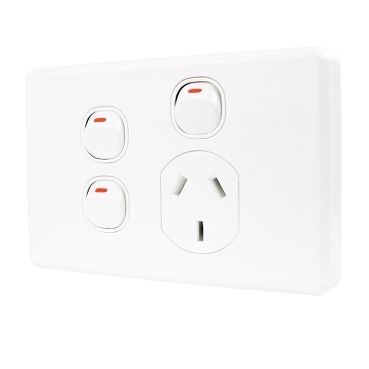 socket switched single with two removable extra switches