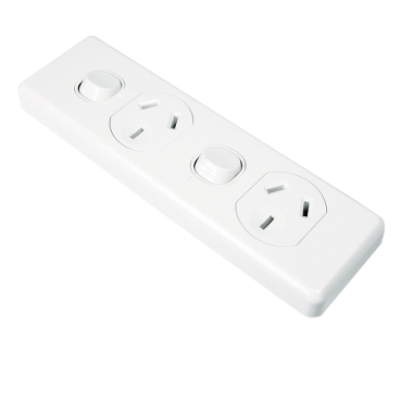 switched socket twin skirting 10a