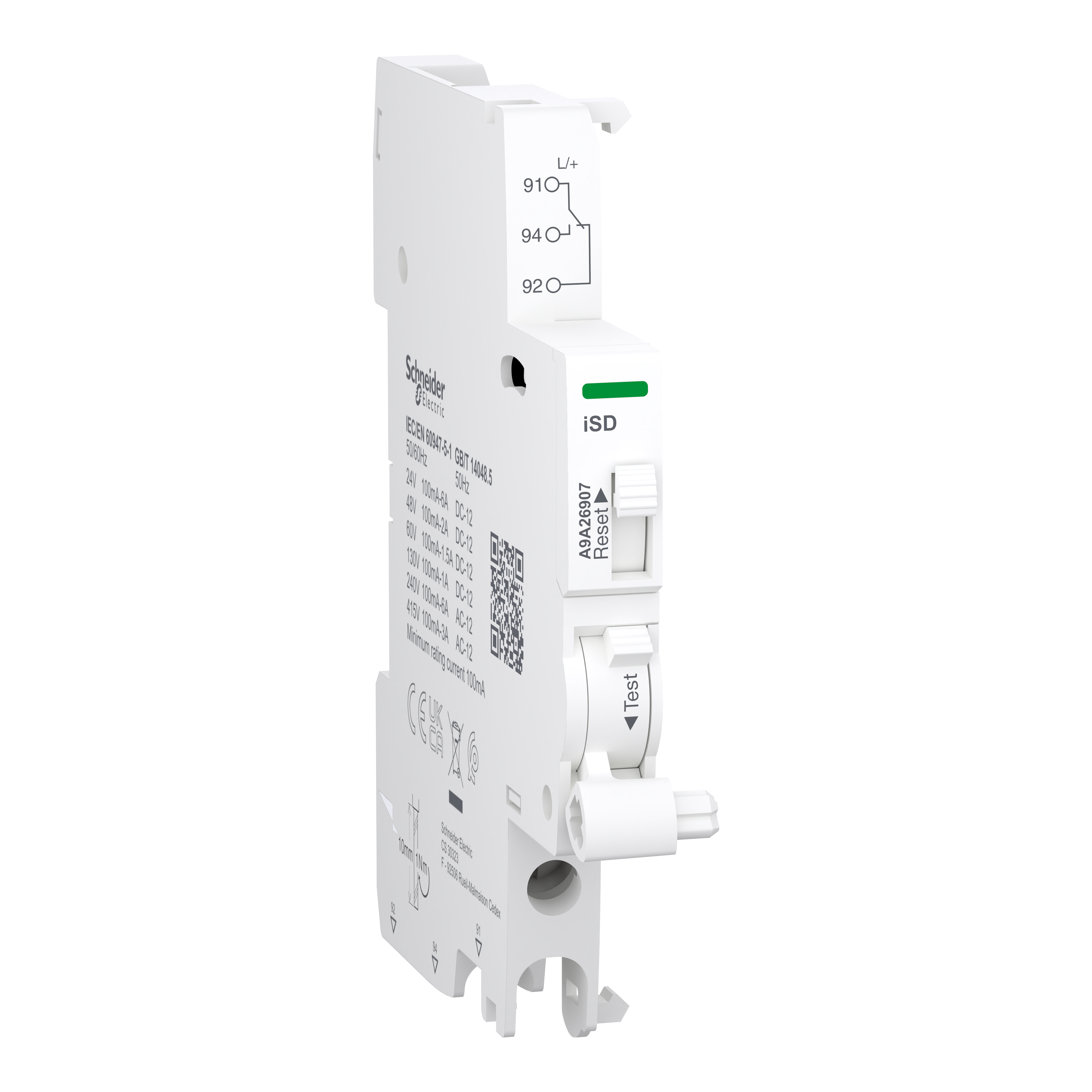 Acti9 A9A iSD auxiliary contact - bottom wiring 0.1-6A AC/DC