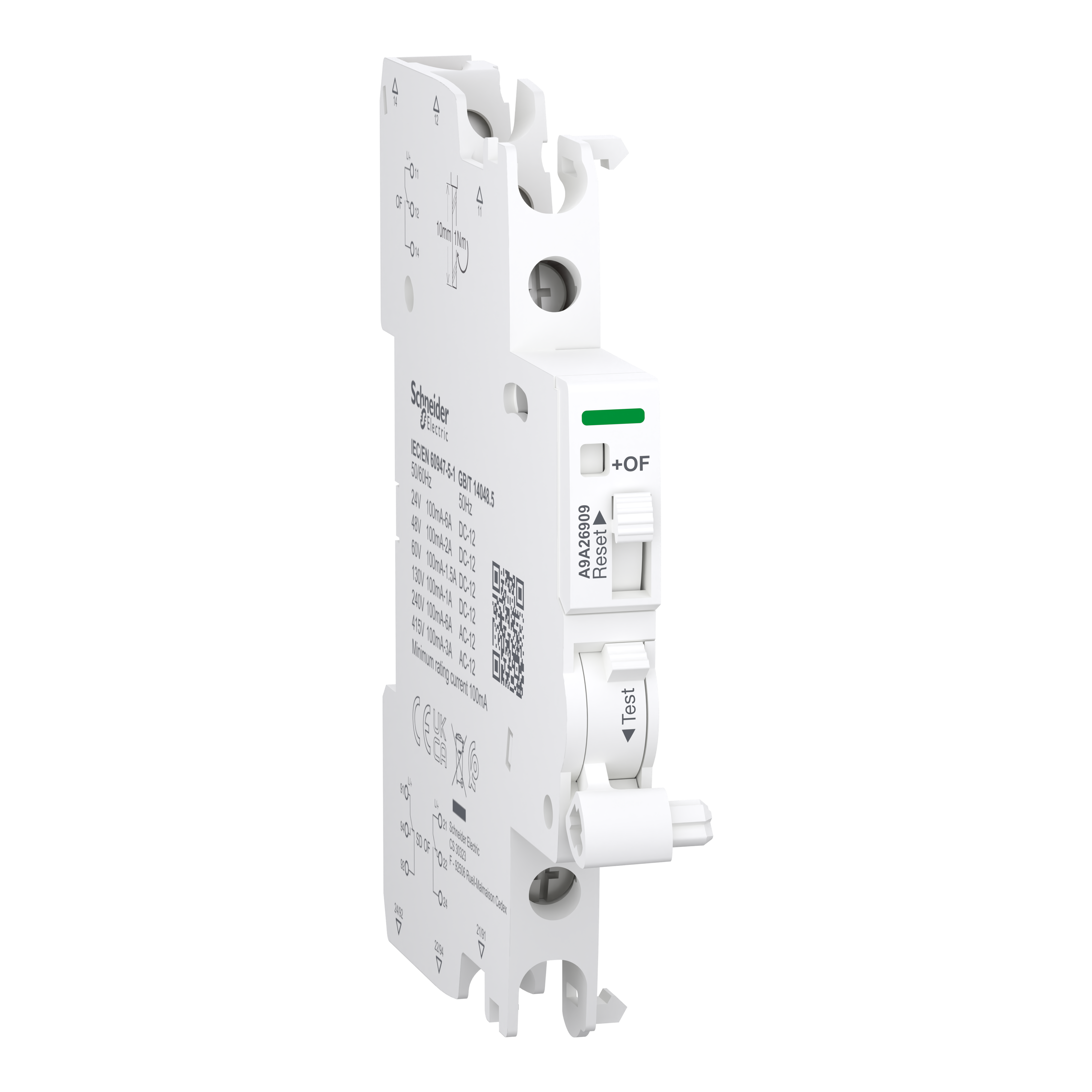 Acti9 A9A iOF/SD+OF auxiliary contact - top & bottom wiring 0.1-6A AC/DC