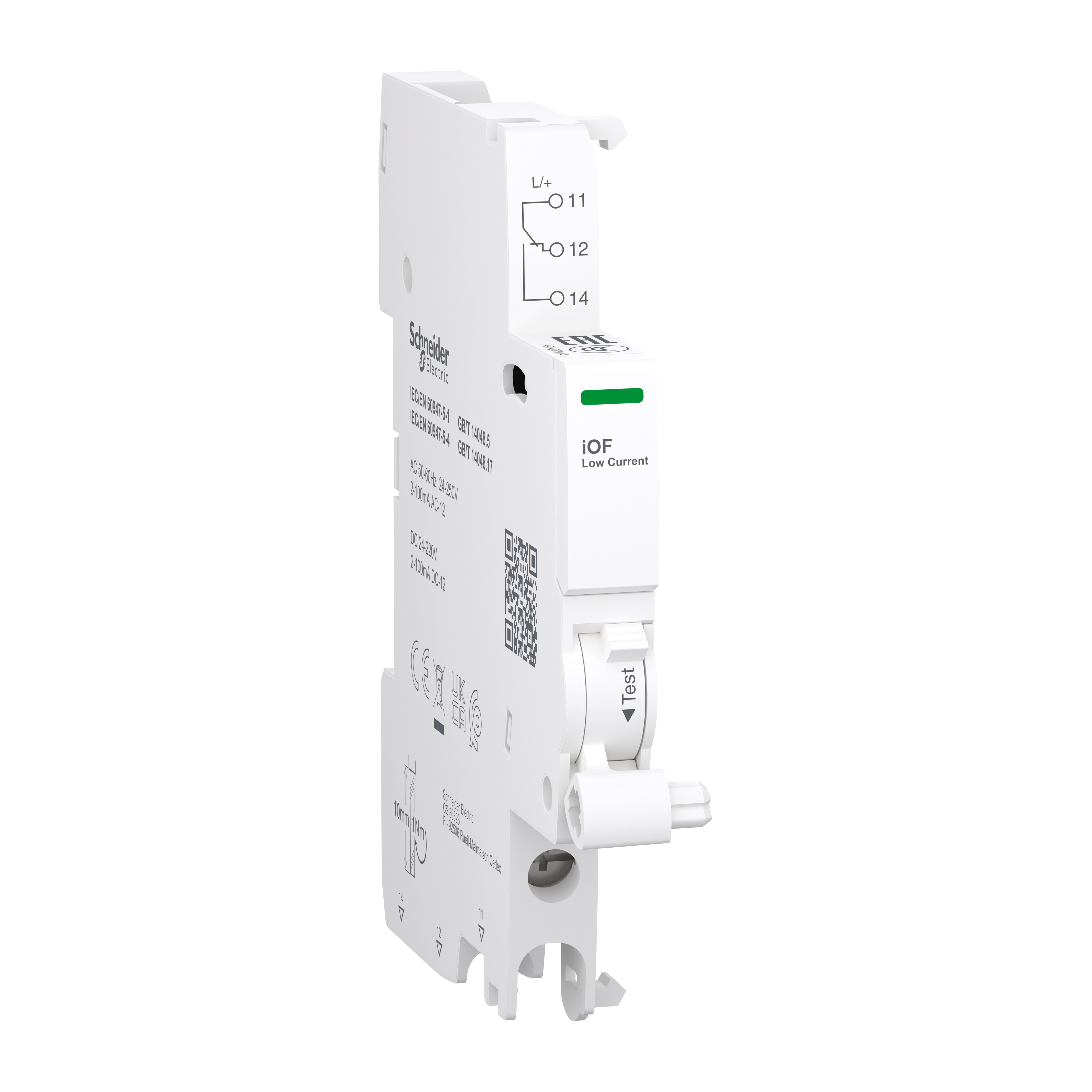 Acti9 A9A iOF auxiliary contact - 2-100mA AC-DC bottom wiring