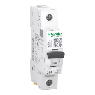Acti9 iC60N DISBO Miniature circuit breaker (MCB) 1P, 25A, D curve ...