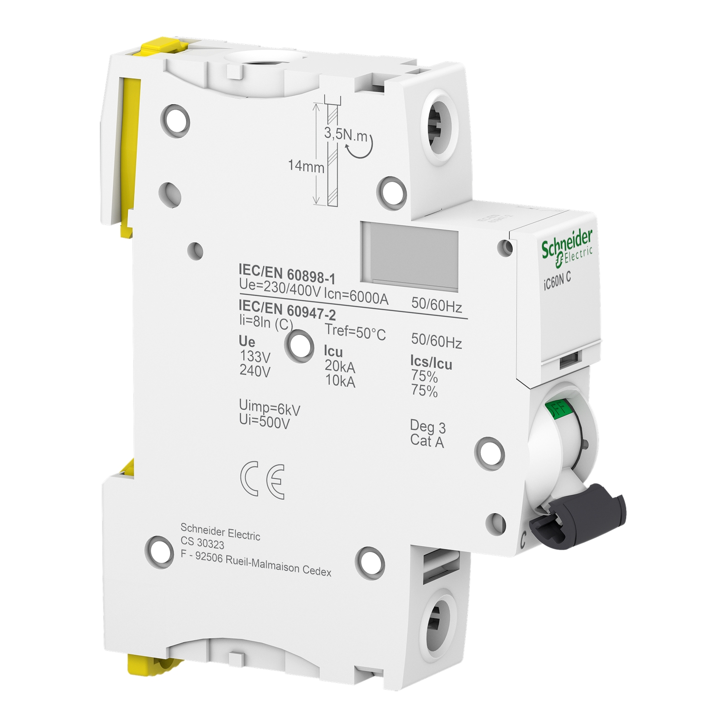 Interruptor Magnetotérmico 1P+N 25A iC60 SCHNEIDER-Mercantil Eléctrico