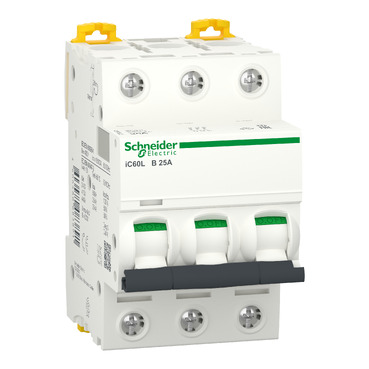 ACTI9 iC60L kismegszakító, 3P, B 25A, monokonnekt - A9F93325