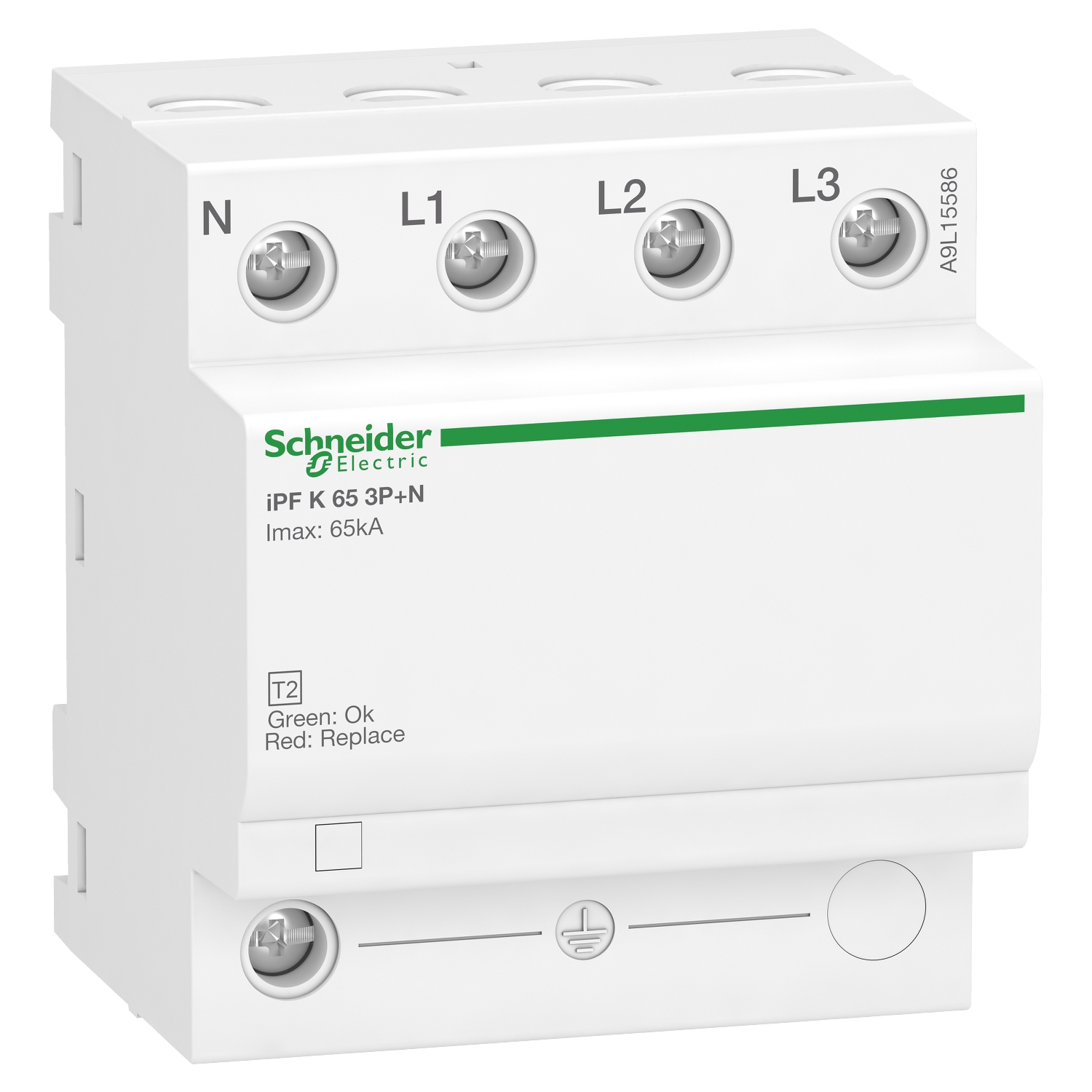 Túlfeszültség-levezető 3P T2 TN-S TT 260V/AC 65kA 4M Acti9 iPF Schneider