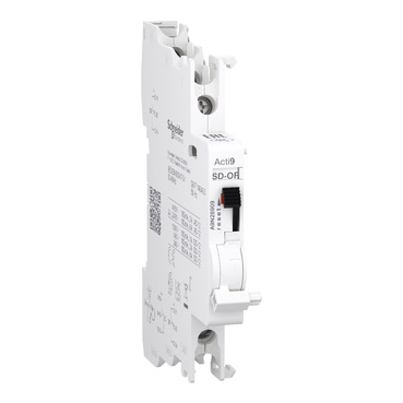 Acti9, Auxiliary Contact, OF/SD+OF, 2 C/O, 100mA To 6A, 24VAC To 415VAC, 24VDC To 130VDC, Top And Bottom Connection