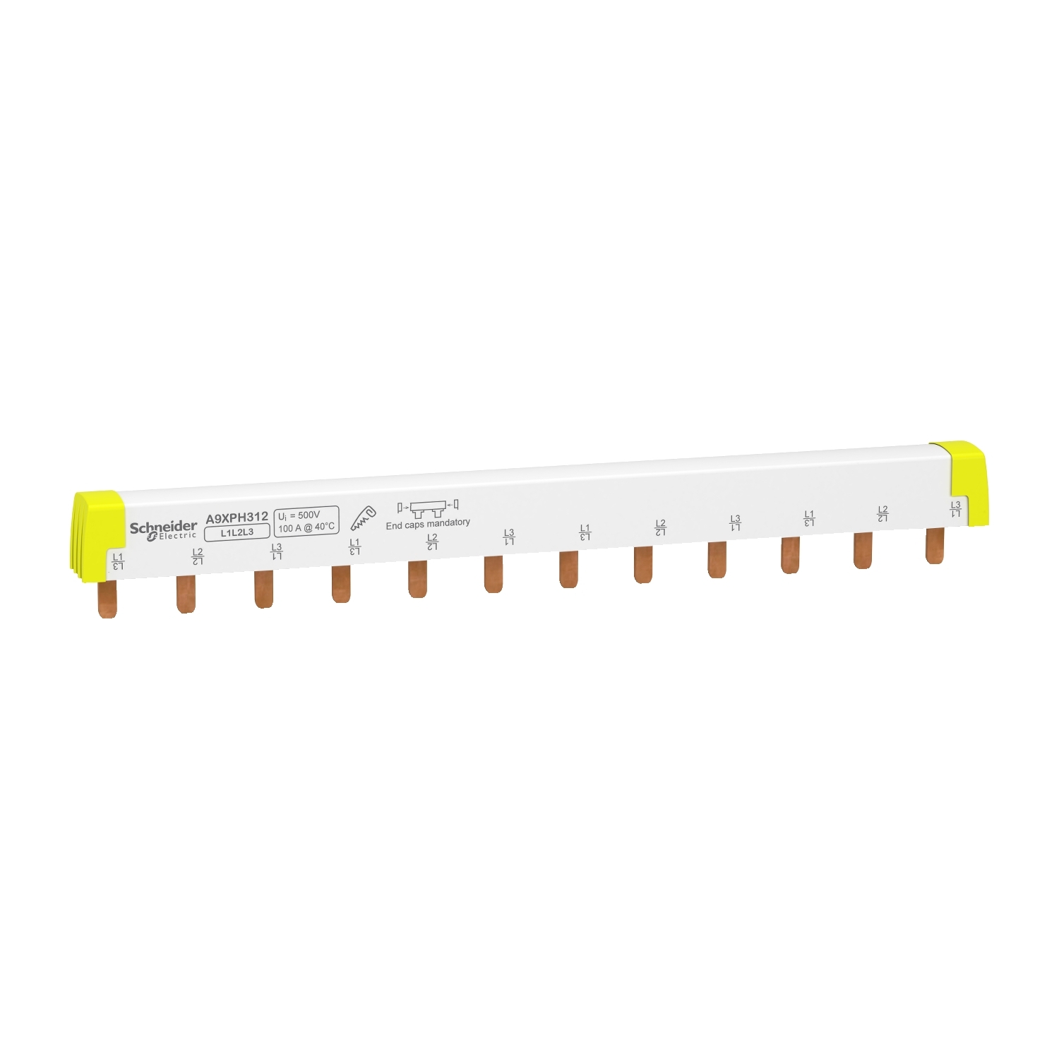 Acti9 - comb busbar - 3L - 18 mm pitch - 12 modules - 100A