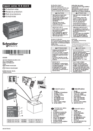 Sepam series 10 B42 - Instruction sheet (EN, FR, IT, DE)