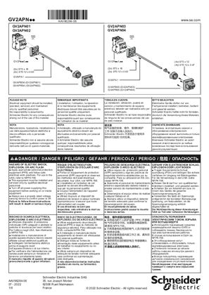 GV2APN - External operator for TeSys GV2P/L - Instruction Sheet