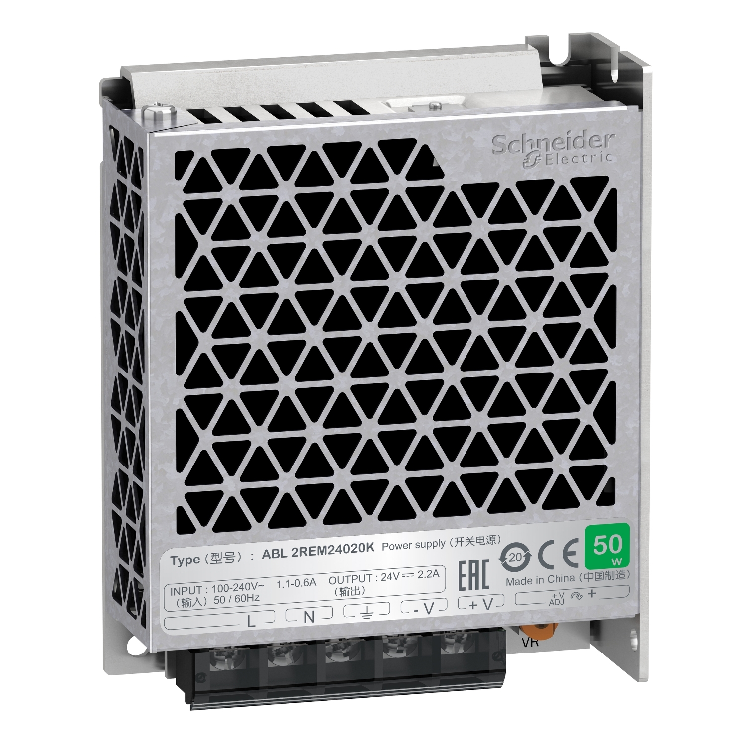 single phase power supply - 100...240V input - 24V DC output - 50W - 2，2A