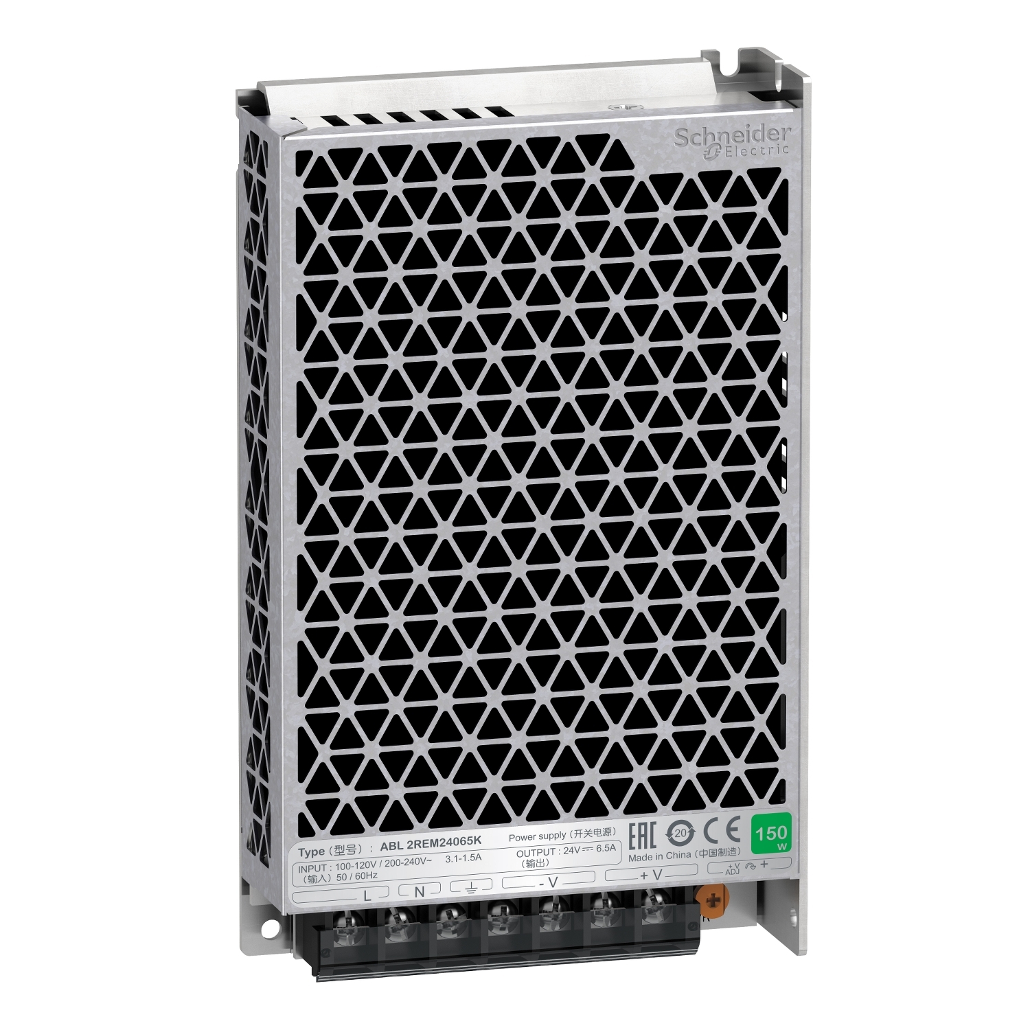 single phase power supply - 100...240V input - 24V DC output - 150W - 6，5A