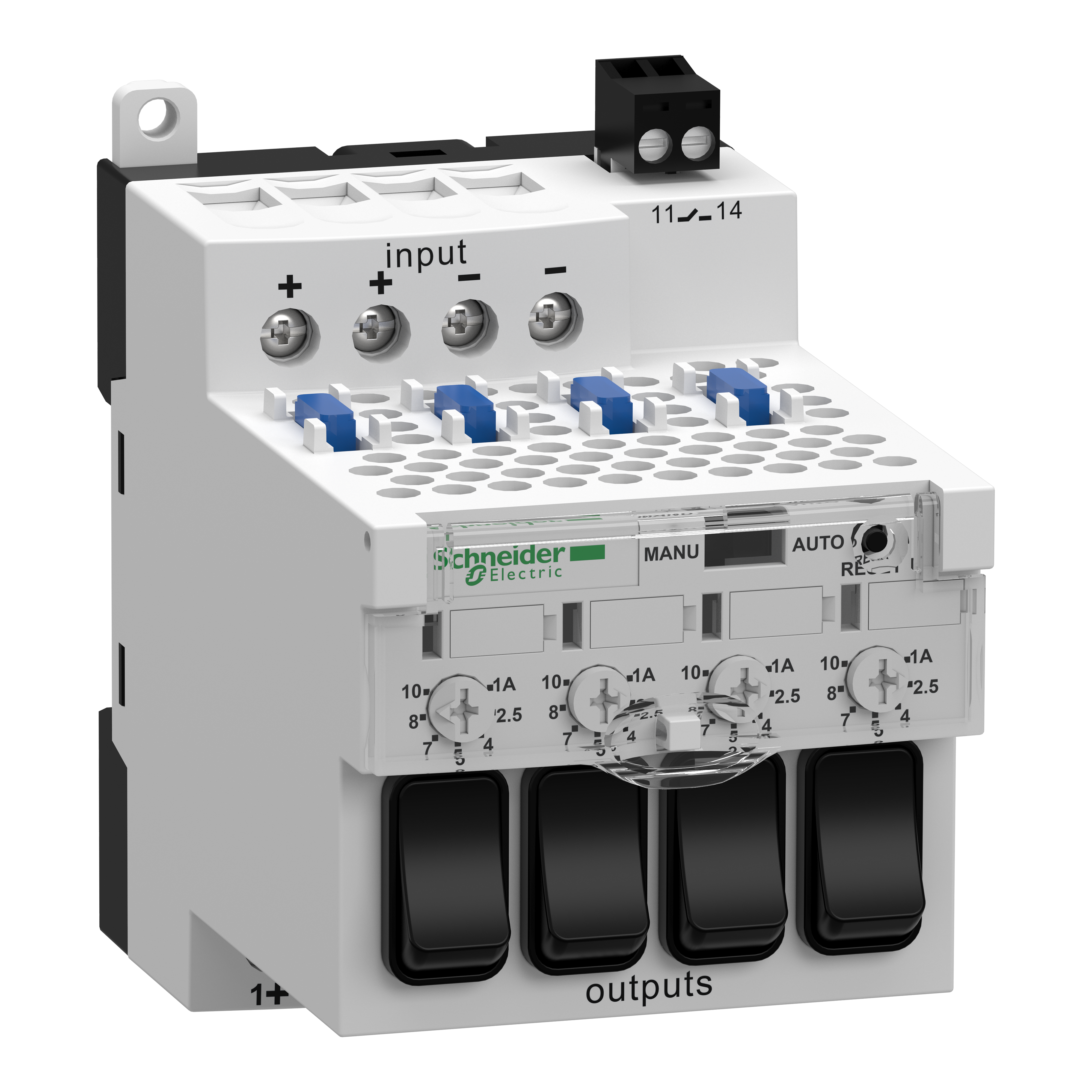 electronic protection module, phaseo ABL7 ABL8, 28 to 28.8V DC, 10A, for regulated SMPS, 2 pole breaking by channel